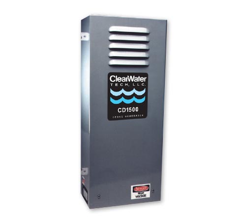 ClearWater CD1500 ozone generator used to sanitize, disinfect and sterilize food product for added shelf-life, machinery, equipment, floors, drains and contact surfaces
